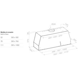 Встраиваемая вытяжка Pando NCR/78 TOTAL BLACK V.850