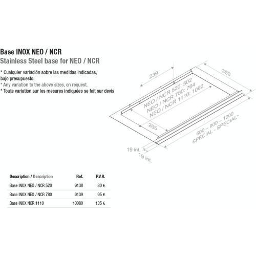 Встраиваемая вытяжка Pando NEO/78 INOX V. 830 SEC