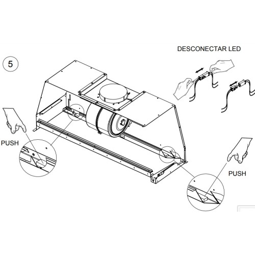 Встраиваемая вытяжка Pando PRO/52 INOX V.1050 SEC PLUS