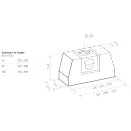 Встраиваемая вытяжка Pando PRO/52 INOX V.1050 SEC PLUS