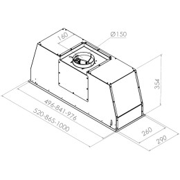 Встраиваемая вытяжка Pando PRO/85 INOX V.850 SEC