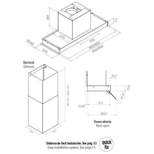 Встраиваемая вытяжка Pando TIS/60 CR.BLANCO V.850