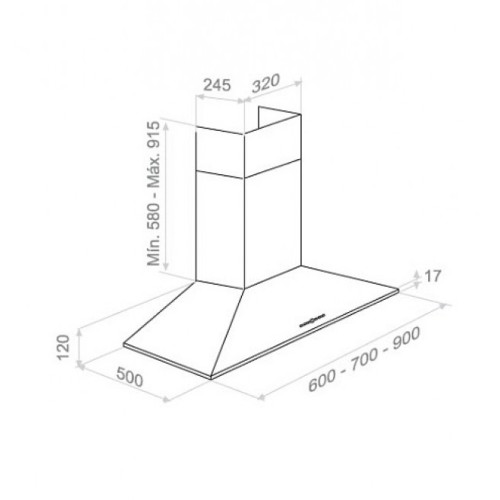 Вытяжка Pando P-227/90 IX 850 S.E.C. 230/50