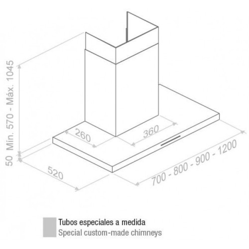 Вытяжка Pando P-401/90 IX 1050 SEC PLUS