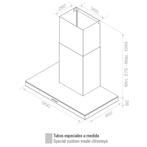 Вытяжка Pando P-417/90 IX V.750 SEC