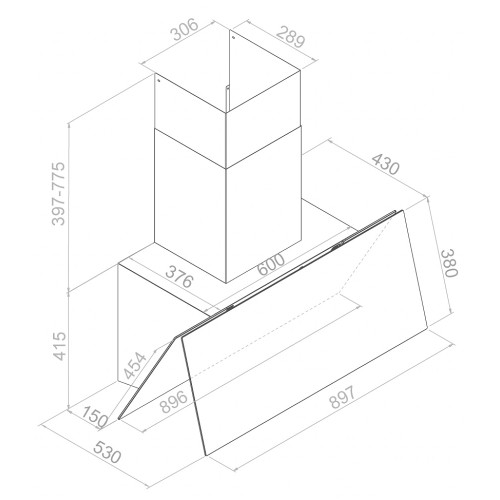 Вытяжка Pando P-725/90 CR.BLANCO V.850 ECO SEC PLUS