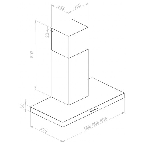 Вытяжка Pando P-823N/60 IX V.850 ECO SEC PLUS
