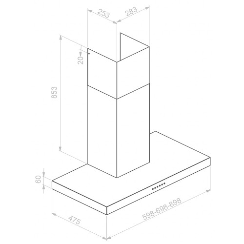 Вытяжка Pando P-823N/90 IX V.850 ECO SEC PLUS