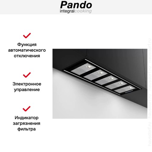Встраиваемая вытяжка Pando GTI/725 NEGRO V.1050 ECO SEC PLUS