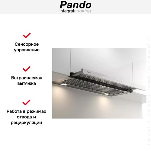 Встраиваемая вытяжка Pando IES/90 IX TOUCH CT BLANCO 850 SEC