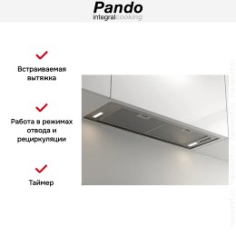 Встраиваемая вытяжка Pando NEO/78 INOX V.850 SEC