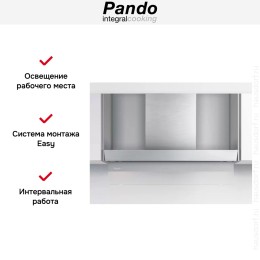 Встраиваемая вытяжка Pando TIL/90 IX V.1050 SEC PLUS