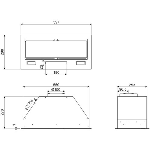Встраиваемая вытяжка Smeg KSG6P4MB