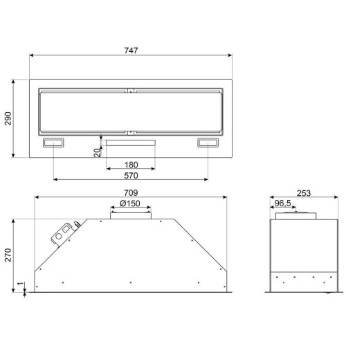 Встраиваемая вытяжка Smeg KSG8P4MB