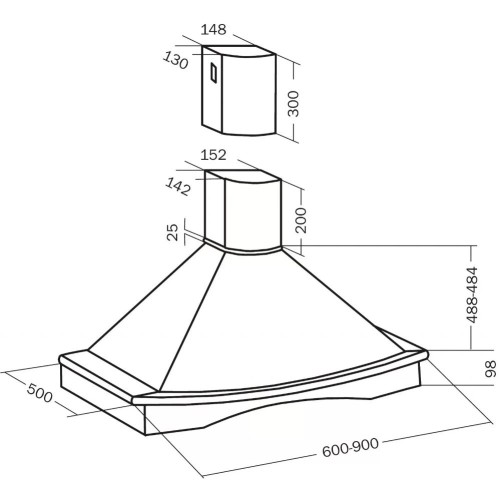 Вытяжка Teka Nubero 90 HP BEIGE