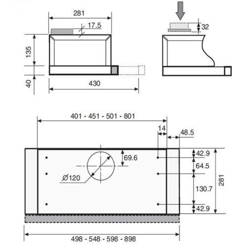 Встраиваемая вытяжка Zigmund Shtain K 002.61 W