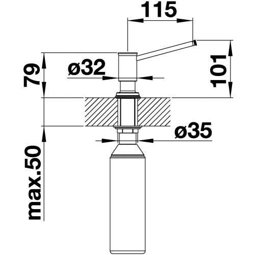 Дозатор для жидкого мыла Blanco LIVIA 521293 манган