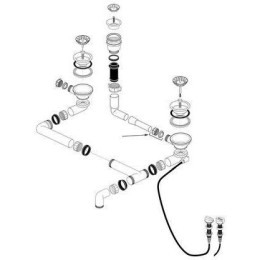 Комплект сливной арматуры для моек Blanco Delta, Mega 224813