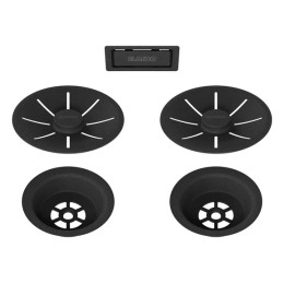 Отводная арматура Blanco InFino® с переливом черный матовый две чаши 239979