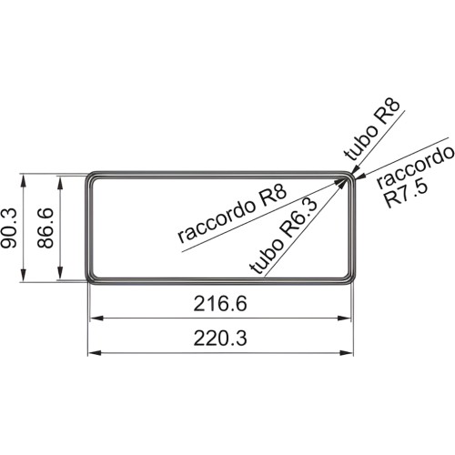 Переходник промежуточный прямоугольный Faber RCR 220x90 мм