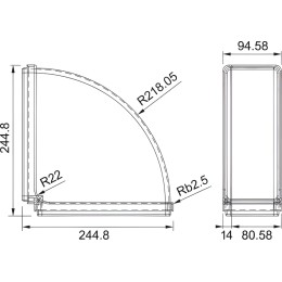 Воздуховод горизонтальный угловой Faber CRO90 220х90мм