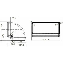 Воздуховод вертикальный угловой Faber CRV90 220х90мм