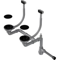 Арматура для двухчашевых моек с прямоугольными переливами Omoikiri WK-2C GB