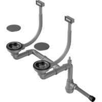 Арматура для двухчашевых моек с прямоугольными переливами Omoikiri WK-2C GM