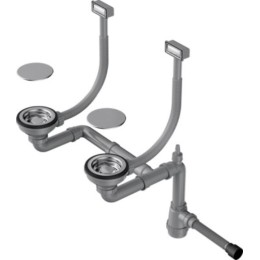 Арматура для двухчашевых моек с прямоугольными переливами Omoikiri WK-2C IN