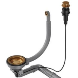 Арматура для одночашевых моек с круглым переливом и клапаном-автоматом Omoikiri WK-1-R-AB022-A