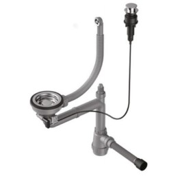 Арматура для одночашевых моек с круглым переливом и клапаном-автоматом Omoikiri WK-1-R-IN-A