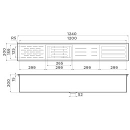 Встраиваемая сушка для посуды с вставками Omoikiri DRY-01 GM