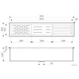 Встраиваемая сушка для посуды с вставками Omoikiri DRY-02-GM