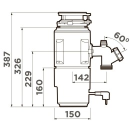 Измельчитель пищевых отходов Omoikiri NAGARE SLIM 1250