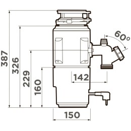 Измельчитель пищевых отходов Omoikiri NAGARE SLIM 900