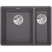 Мойка Blanco SUBLINE 340/160-F отводная арматура InFino® темная скала