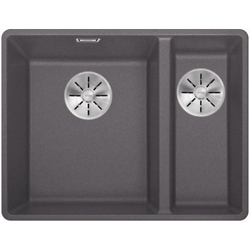 Мойка Blanco SUBLINE 340/160-F отводная арматура InFino® темная скала