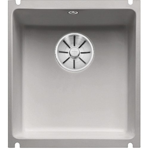 Мойка Blanco SUBLINE 375-U керамика отводная арматура InFino® серый алюминий