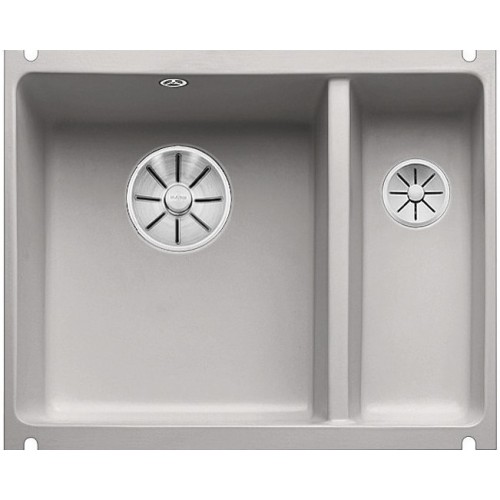 Мойка Blanco SUBLINE 350/150-U керамика отводная арматура InFino® серый алюминий