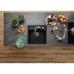 Мойка BLANCO DALAGO 5 Silgranit черный, клапан-автомат