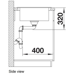 Мойка BLANCO ELON 45 S Silgranit черный, клапан-автомат