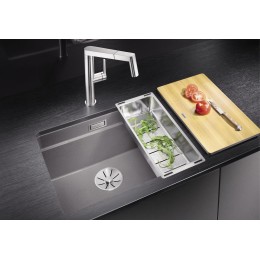 Мойка Blanco Etagon 500-U SILGRANIT вулканический серый клапан-автомат InFino 527258