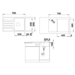 Мойка Blanco LEGRA 45 S SILGRANIT черный