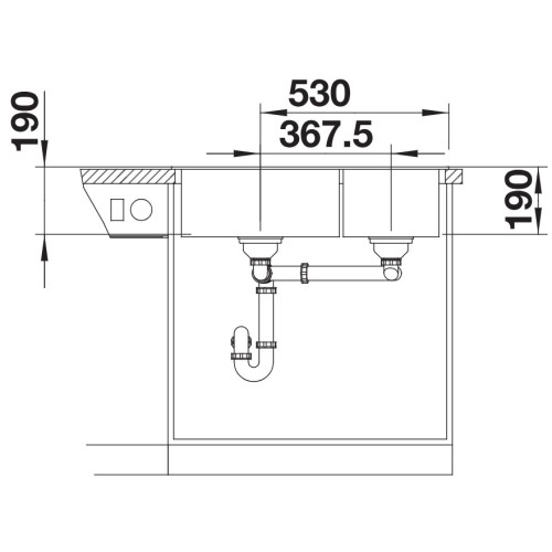 Мойка BLANCO LEGRA 8 SIlgranit кофе, чаша слева