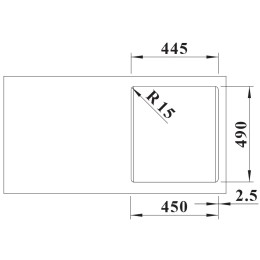 Мойка BLANCO NAYA 45 Silgranit темная скала