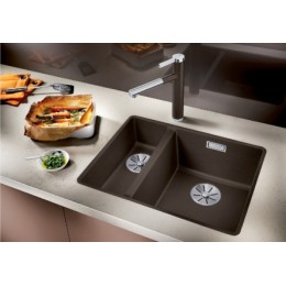 Мойка Blanco SUBLINE 340/160-U SILGRANIT белый клапан-автомат InFino 523562