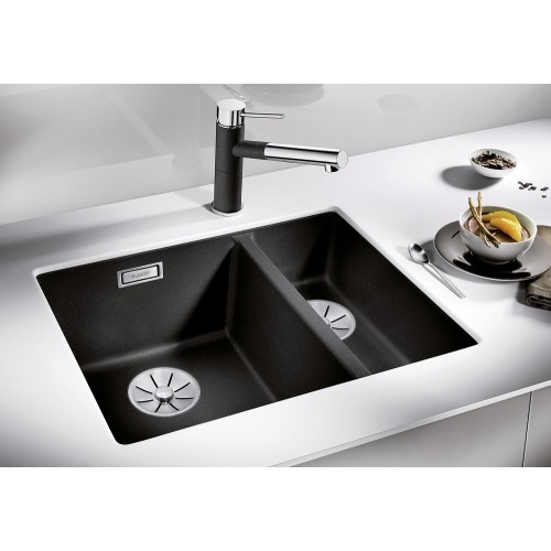 Мойка BLANCO SUBLINE 340/160-U Silgranit темная скала, чаша справа