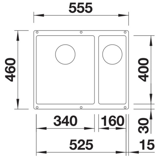 Мойка BLANCO SUBLINE 340/160-U Silgranit темная скала, чаша справа