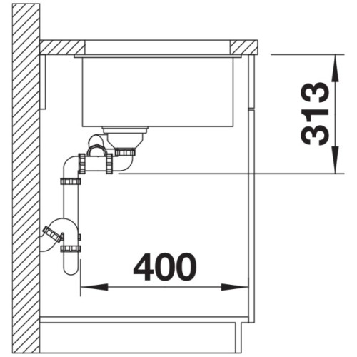 Мойка BLANCO SUBLINE 340/160-U Silgranit темная скала, чаша справа