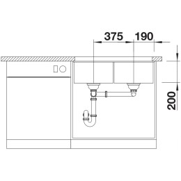 Мойка BLANCO SUBLINE 350/350-U Silgranit черный